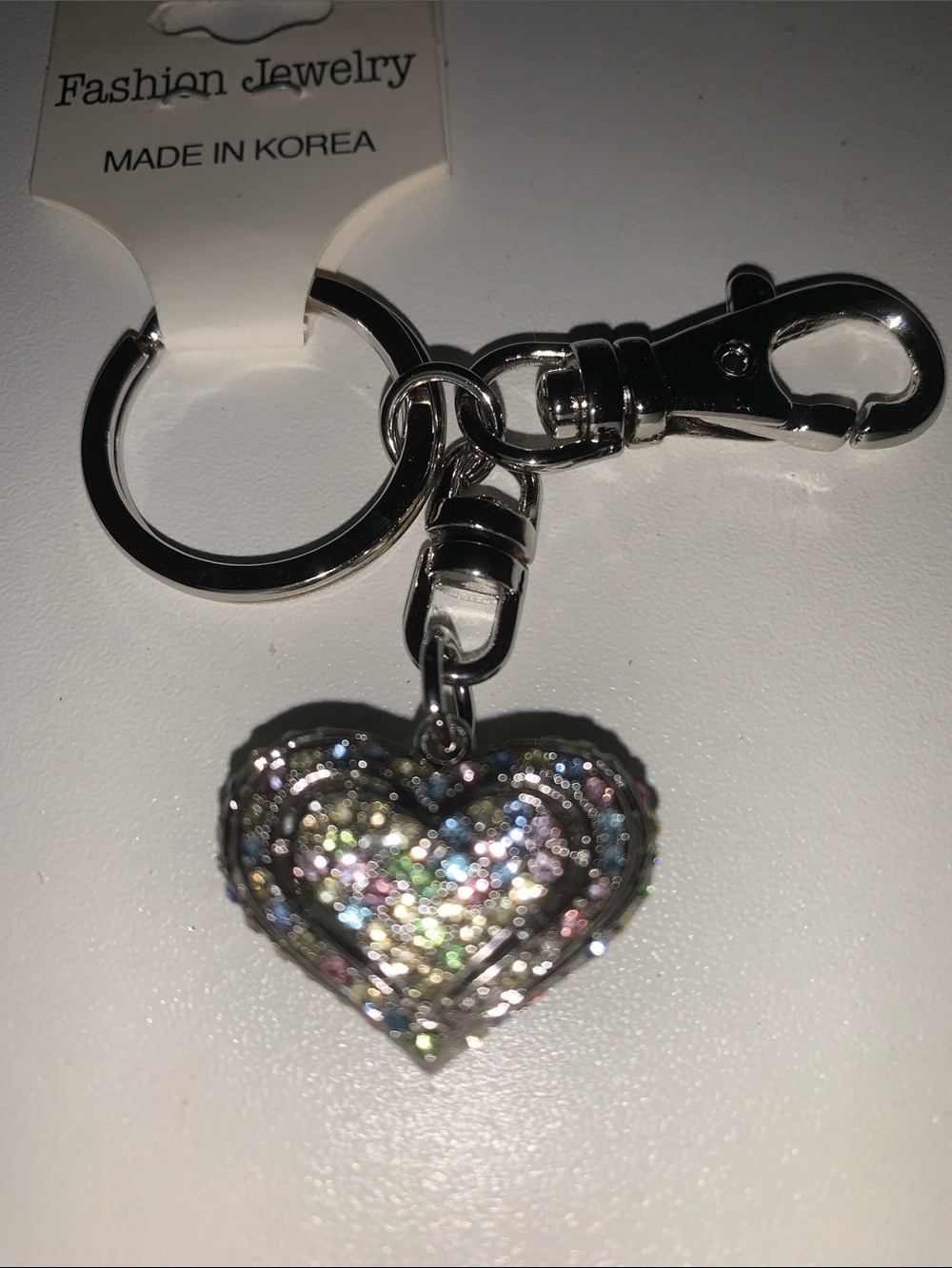 Crystal heart purse/bag charm Keychain